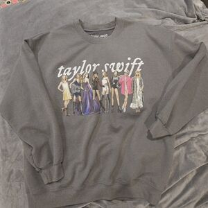 Taylor Swift Charcoal Graphic Crew Neck Sweater